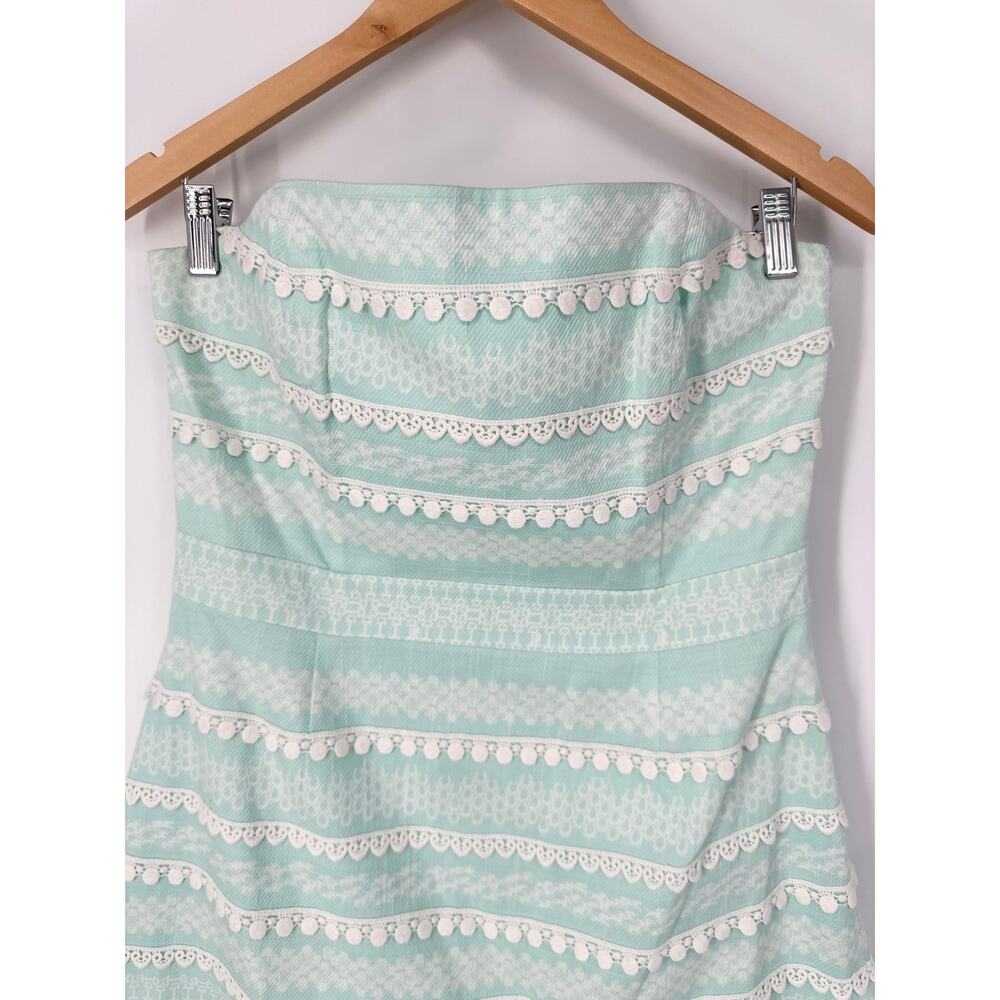 Vineyard Vines Kentucky Derby Icon Print Strapless Dress Lace Stripe Preppy Mini - Picture 6 of 12